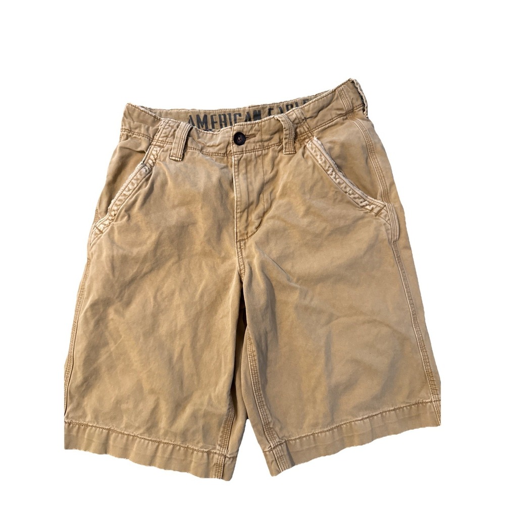 American Eagle Cargo Shorts Men's Sz 30 Classic Fit Khaki Tan Distressed Y2K